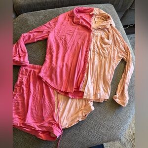 Pink Lily Two-Tone Pink Pajama Set